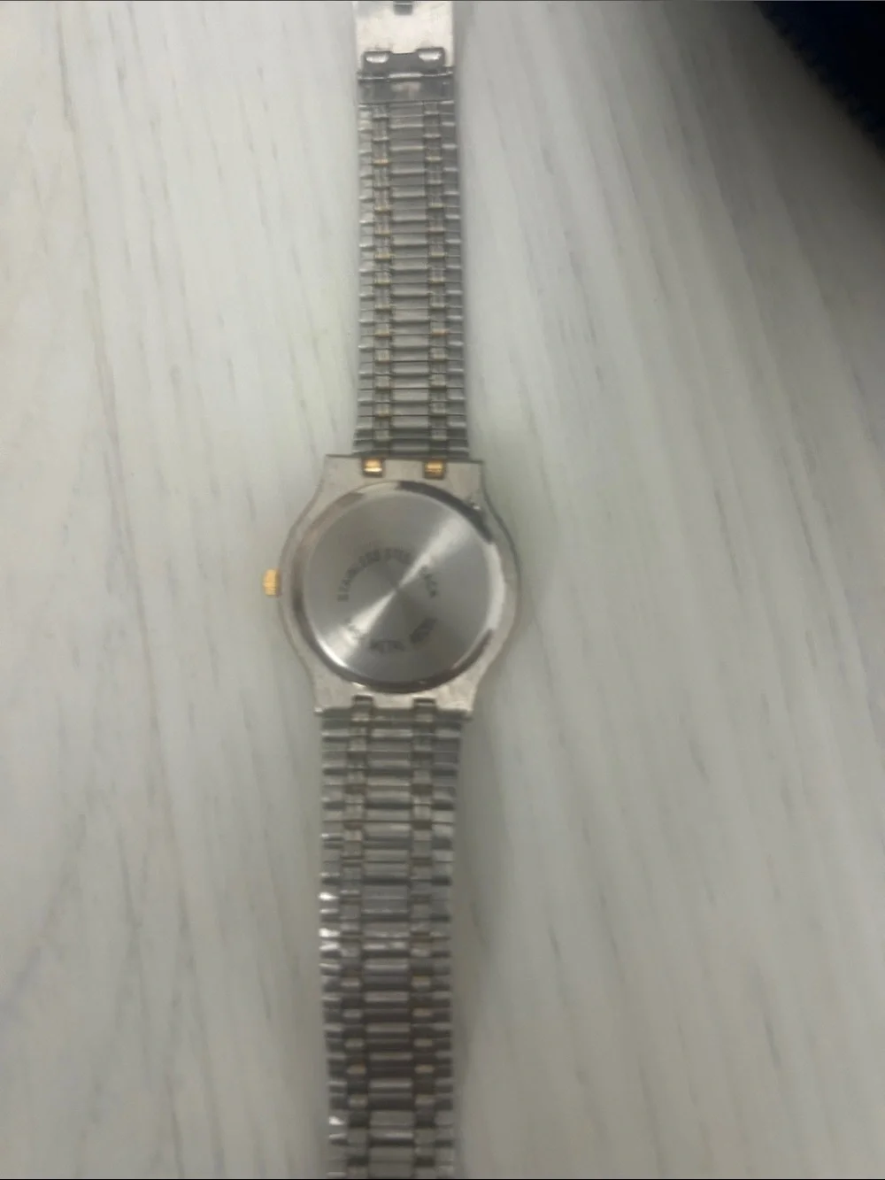 Geneva Two-Tone Gold and Silver Dress Watch - Black Dial